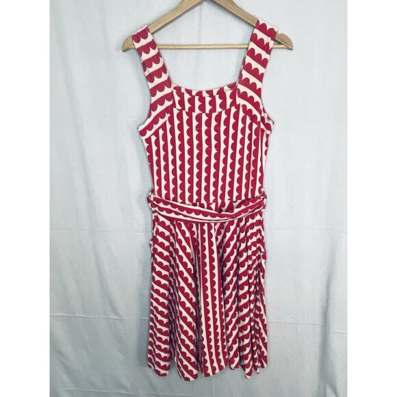 Effie’s Heart Red & White Retro Midi Dress Womens L Cottagecore Vintage-Inspired - Picture 4 of 5